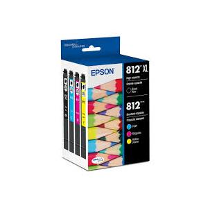 EPSON 812 DURABrite Ultra Ink Standard Capacity Color Combo Pack (T812520S) Works with WorkForce Pro WF7310 ,7820, 7840, ECC7000