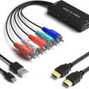 HDMI to Component Converter, YPbPr + R/L Audio Adapter Converter 1080P 5RGB Converter for Blu-ray DVD, STB, PS3, PS4, Fire Stick, PC, Xbox, Roku, DVD Players