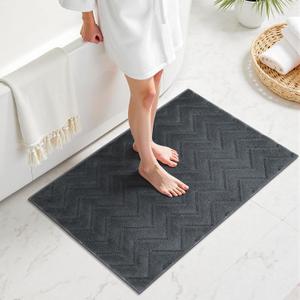 Stiio Bathroom Rugs, Bath Mats for Bathroom, Extra Soft and Water Absorbent, Non Slip Washable Mat for Floor, Tub and Shower, Front Door Entrance Inside Doormat, 20x30 Inches Dark Grey (1'8" x 2'8" (Rectangular))