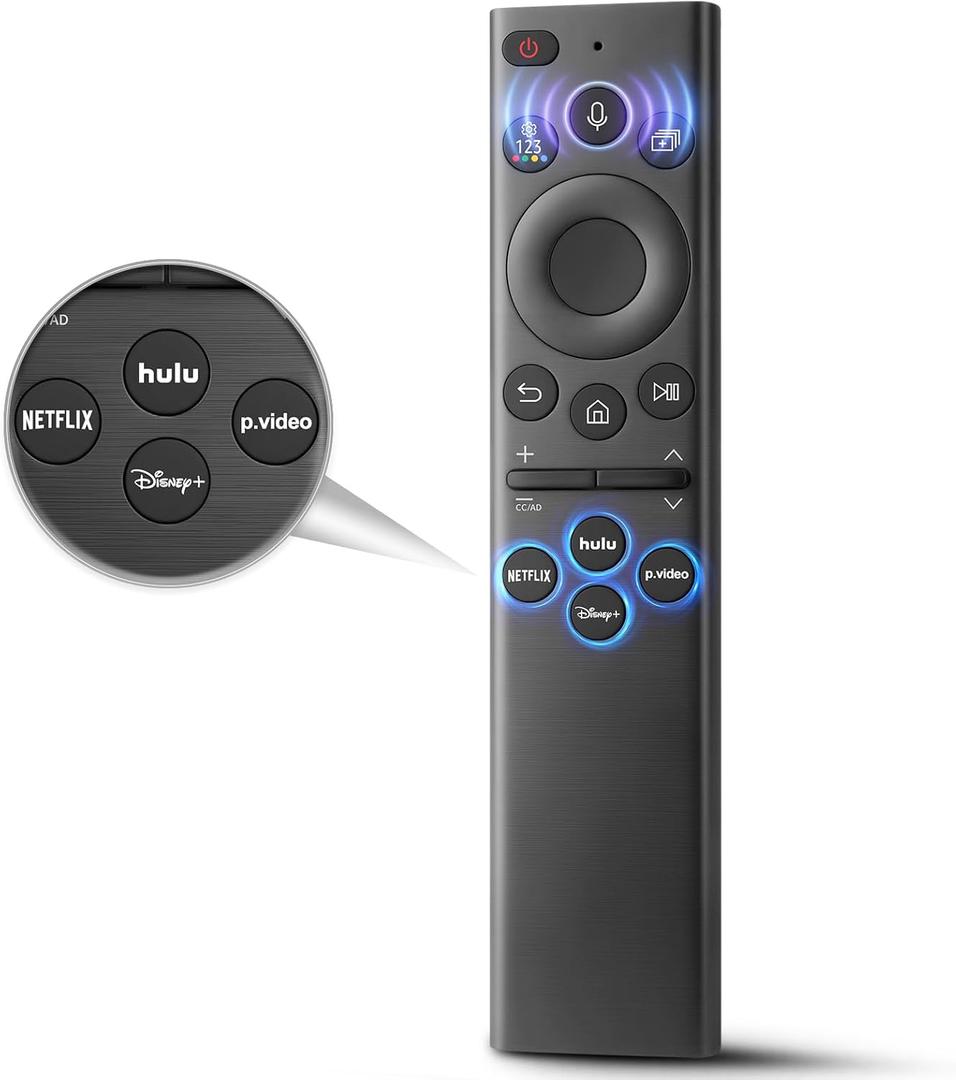 Voice Remote for Samsung-TV-Remote Replacement, Universal for 2019-2024 Samsung Smart TV Remote Control with Voice ControlNo Solarcell