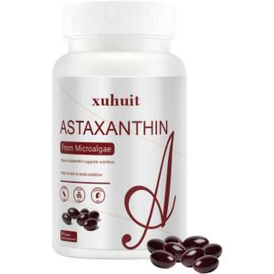 Astaxanthin 12mg Softgels, 120 Count for 4 Month Supply, Natural Antioxidant Supplement from AlgaeSoy Free, Easy to Swallow (01)