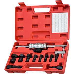 13Pcs Blind Hole Collet Bearing Puller Set, Slide Hammer Pilot Inner Bearing Removal Tool with 8-32mm Collets, Internal Bearing Extractor Puller Kit