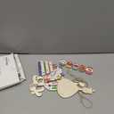 9 Pcs Birthday Tiered Tray Decor Farmhouse Tiered Tray Decor for Birthday Colorful Party Supplies Wooden Happy Bday Table Decorations, Cake Style