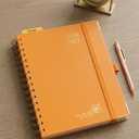 POPRUN 2026-2027 Academic Year Weekly and Monthly Planner Calendar,Jul 2026 - Jun 2027，6.25" x 8.5",Daily Agenda Book & Appointment Book with Hourly Schedule, Tabs, Hardcover, School and Office Supplies - Orange