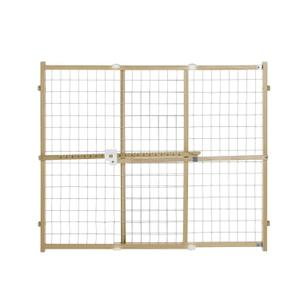 Toddleroo by North States Quick Fit Wire Mesh Wooden Baby Gate: 29.5"- 50" Wide. Pressure Mounted Baby Gate for Doorway. Tension Lever For Quick Custom Fit. (31" Tall, Sustainable Hardwood)