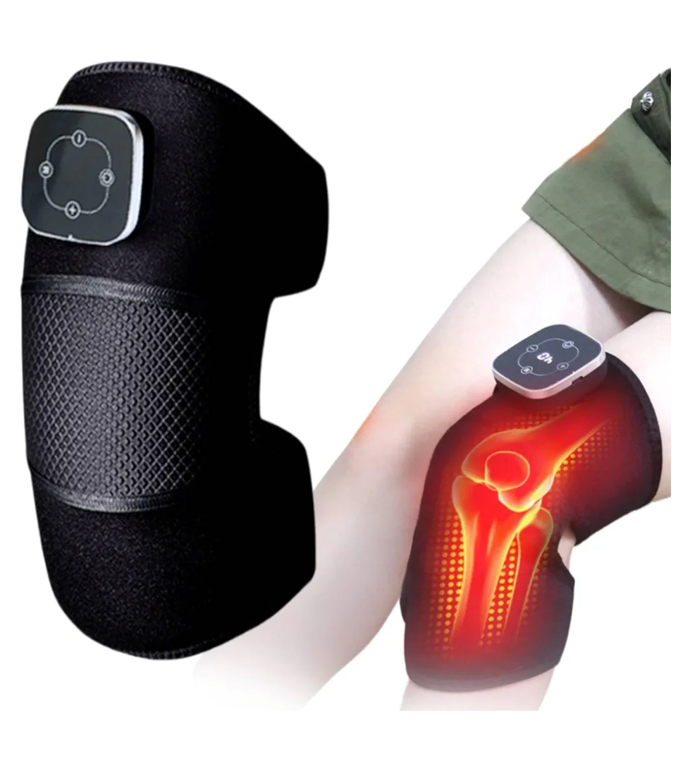 Knee Massager with Heat and Vibration, Knee Heating Pad for Knee Joint Pain, Cordless Rechargeable Heated Knee Warmer Brace Wrap for Shoulder Elbow Knee Stress & Pain Relief (1PC