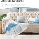 Homelike Moment Fleece Throw Blanket for Couch, Blue Soft Fluffy Blankets Throws, Fuzzy Cozy Plush Flannel Blanket for Sofa, Comfy Warm Lightweight Bed Blanket Striped (Light Blue, 50x60IN)