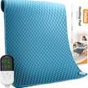 King Size Heating Pad for Back Pain 32"x24" Extra Large Electric Heating Pad for Period Cramps Relief & Body Neck Shoulder Auto Shut Off Heat Pad Temperature Settings Machine Washable Blue