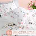 Shilucheng 100% Cotton Floral Duvet Cover King Size - 600 Thread Count, Breathable & Cooling Comforter Cover with Zipper ClosureHotel Bedding Duvet Covers 3 Piece (Jacaranda & Pink)