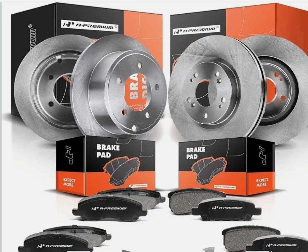 A-Premium Front Vented and Rear Solid Brake Rotors and Ceramic Pads Kit
Compatible with Ford and Lincoln Models - Edge 2011-2014, MKX 2011-2015, 12-Pack, 12-Pack