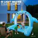 8.7FT Inflatable Whale Sprinkler Water Toys with Basketball Hoop Arch, 3-in-1 Large Splash Pad for Kids & Dogs, 16 LED Lights, Thickened Mat Toys for Outdoor Backyard & Garden Summer Fun