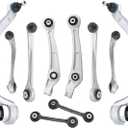 Front Lower Upper Control Arm Suspension Kit Compatible with 2009-2010 Audi A4/A4 Quattro, A5/A5 Quattro, Q5, S4, 2008-2010 Audi S5