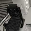 Ninja BW1001 NeverStick PRO Belgian Waffle Maker, Vertical Design, 5 Shade Settings, with Precision-Pour Cup & Chef-curated Recipe Guide, Black & Silver