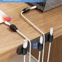 5-Pack Magnetic Cable Clips Cord Organizer - Smoothly Adjustable, Puretor Desk Cable Management Clips. Ideal Wire Holders for Desktop, Nightstand, Wall - Perfect for Home Office, Phone, Car (Black)