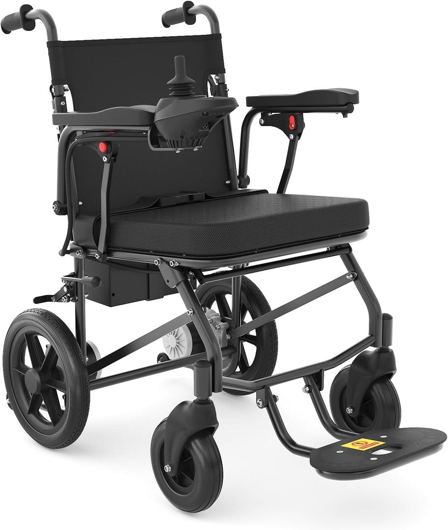 Lightweight Electric Wheelchair for Adults,Motorized Wheelchair Power Portable Wheelchair,500W Motor Airline Approved Black