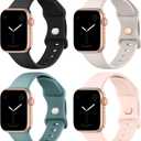 [5 PACK] STG Sport Watch Band Compatible with Apple Watch Band 38mm 40mm 41mm  Soft Silicone Replacement Sport Strap Compatible for iWatch Ultra SE Series 8/7/6/5/4/3/2/1,Set of 2