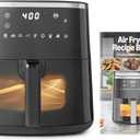 Amazon Basics 6-Quart Air Fryer with Easy View Window, 8 Preset Menus, 1550W, Black