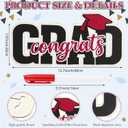 Qunclay Class of 2026 Wood Signs Graduation Party Decorations 2026 Congrats Grad Sign Wooden Signature Board with Pen Graduation Photo Booth Prop for High School College Grad Party Supplies(Burgundy)