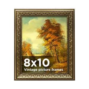 BSRHOME 8x10 Vintage Picture Frames Gold, Antique Picture Frame,Gold Frames for Wall Decor, 1 Pack Ornate Picture Frame