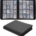 16 Pocket Toploader Binder, Holds 640 Top Loaders, Top Loader Card Storage with Sleeves for 3'' x 4'' Toploaders, for Trading Cards or Sports Cards (Black)