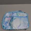 LEDAOU Lunch Bag Kids Insulated Lunch Box Girls Toddler Reusable Lunch Bag for School Picnic Hiking (Marble Blue)