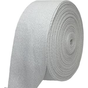 PAMIR TONG Light Gray Herringbone Twill Tape Ribbon 1 1/2 Inch - 20 Yards Roll, Natural Soft Cotton Binding Edge Trim for Tote Bag & Purse Straps, Apron Strapping, Sewing, Cotton Bags, DIY Crafts.