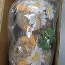 Bee Hive Decor, 2 Pack Farmhouse Bee Decorations for Home Indoor, Spring Summer Bee Themed Home Decor for Kitchen, Living Room, and Mantel, Sunflowers Decorations