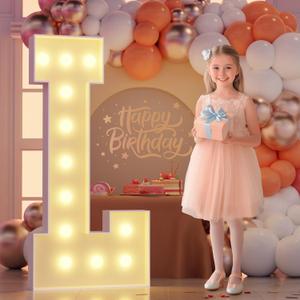 Marquee Light Up Letter Large: 4FT Sign L for Party Decoration Big Stand-up Letters Alphabet for Birthday Marry Me Proposal Bachelor Wedding Engagement Baby Shower Anniversary Graduation Decor