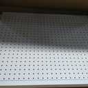 Royxen Large Standing Pegboard Display with T-Base, 2 x 5.4 Feet Metal Pegboard Display Stand with 30 Hooks, Peg Board Panels with Wheels for Vendors, Home and Retail Store (White)