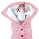 XMWEALTHY Unisex Infant Swaddle Blankets Soft Thick Fleece Knit Baby Girls Boys Stroller Wraps (Light Pink)