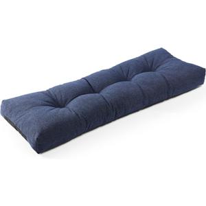 SUNROX LokGrip Non Slip Tufted Memory Foam Bench Cushion, FadeShield Water Resistant Durable Thicken Outdoor/Indoor Bench Seat Pads 59x16x4 inch, Heather Indigo