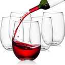Tebery 20 Pack Unbreakable Plastic Wine Glasses Stemless, 16 Oz Clear Drinking Glasses Wine Cups, Disposable & Reusable for Champagne, Dessert, Food Samples, Catering, Weddings