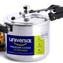 Universal (6.3 Quart / 6 Liter) Pressure Cooker, 7 Servings, Aluminum Pressure Cooker With Multiple Safety Systems and Heat Resistant Handles For Stews, Soup, Meat, and Beans