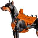 Heavy-Duty Tactical Dog Harness for Large Dogs, No Pull Adjustable Reflective Pet Vest with Molle System, K9 Military-Grade Control for Service Training, Outdoor & 10+ Breeds, Orange, Medium