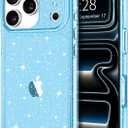 Hython for iPhone 17 Pro Case Glitter, Clear Glitter Sparkly Shiny Bling Sparkle Cute Cover, Anti-Scratch Soft TPU Thin Slim Fit Shockproof Protective Phone Cases for Women Girls, Blue Glitter