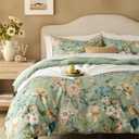 Bedsure PureWoven 100% Cotton Floral Duvet Cover Set , Queen, Green Garden
Reversible, Soft, Breathable, Zipper Closure, 8 Interior Ties, Machine Washable, 3 Pieces with 2 Pillow Shams, 90" X 90"