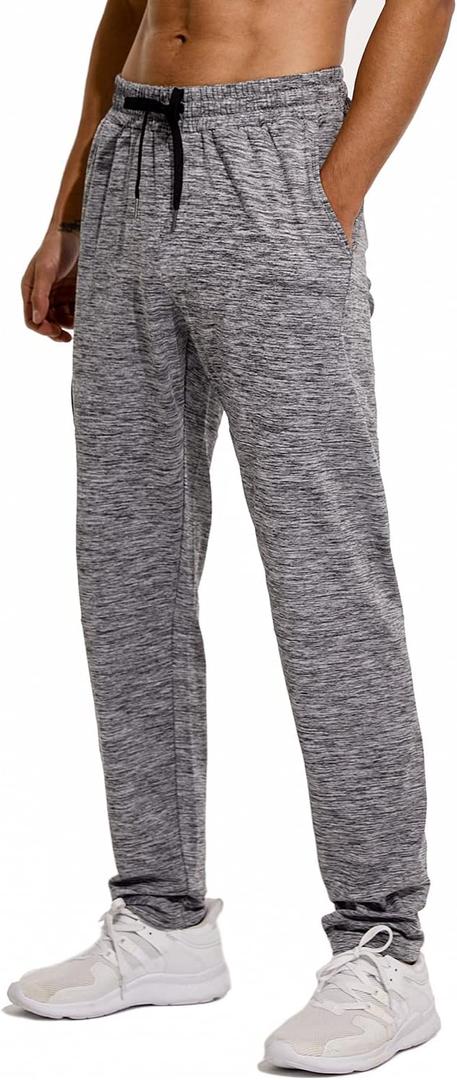 HODOSPORTS 32"/34"/36"/38"/40" Inseam Tall Mens Sweatpants Zipper Pocket Extra Tall Joggers Workout Pants (Large, Light Hemp Grey)