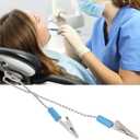 5Pcs Lab Bib Clip Lab, 5Pcs Lab Bib Clip for Clamping Disposable Cordless Bib Bib Clip Napkin Holder Dentist Supplies Stainless Steel Oral Scarf Clip (Blue)