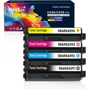 C235 Toner Cartridge for Xerox c230 C235/DNI Color Multifunction Printer,4500-5500 Pages High-Yield Ink Cartridge Replacement 006R04391 006R04392 006R04393 006R04394(Black, Cyan, Magenta, Yellow)
