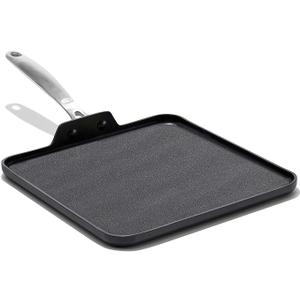 OXO Enhanced 11" Griddle Pan, PFAS-Free Ceramic Nonstick, Durable Hard Anodized Cookware, Scratch Resistant, Stainless Steel Handle, Good Grips, Dishwasher & Oven Safe, Black