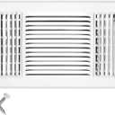 HVAC Premium 14''w X 8''h 3-Way AIR Supply Grille - Vent Cover & Diffuser - Flat Stamped Face - White [Outer Dimensions: 15.75''w X 9.75''h]