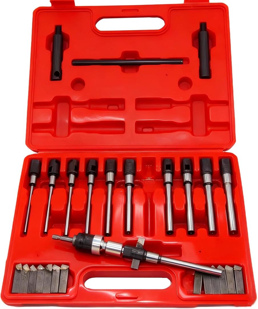 29pcs Valve Seat Cutter Set Single Plane Cutting Boring Cutters Reamer Tool for 22-63mm Dia. Valves, 15-90 Angles Universal Valve Repair Tools for Auto and Small Engine
