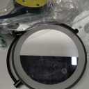 ALHAKIN 9" Wall Mounted Lighted Makeup Mirror, Large Double Sided 1X/10X Magnifying Mirror with 3 Color Lights Dimmable, 360 Rotation, Black