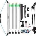 SOPOGER Kids Bow and Arrow Set for Boys Girls, Beginner Bow and Arrow for Kids 8-12 Youth Archery Set, Youth Compound Bow and Arrow Set for Kids Backyard Archery Games Toy Gifts (Blue)