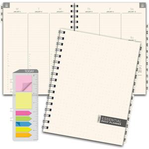 ESSENTIAL 2026 Monthly & Weekly Planner with Tabs, 8.5"x11": 14 Months (November 2025 - December 2026), Professional, Simple, Easy-to-Use Design and Frosted Poly Cover for Extra Protection (Frosted)