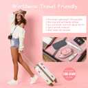 Newbealer Travel Iron with Global Voltage, 100-240V Mini Dry Iron for Clothes (No Steam), Max 300W, 60s Heat Up, 302 Non-Stick Ceramic Soleplate, 0.8lbs Ultra-Lightweight (Pink)