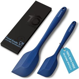 BPA Free Heat Resistant 600 Silicone Spatula, Turner Mixing Spatulas set Dishwasher Safe for Nonstick Cookware, Classic Blue