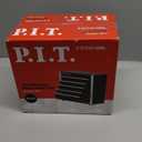 P.I.T. Mini Tool Box 8.6"W X 4.6"D, Portable 5-Drawer Micro Steel Stackable Toolbox with Liner, Black Cute Tool Case for Small Tools Parts Storage, Home DIY