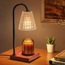 Hong-in Candle Warmer Lamp with Timer-Dimmable Candle Warmer, Birthday Gifts for Women,House Warming Gifts New Home Bedroom Decor,Wax Warmer for Scented Wax Jar Candles, Clear Crystal-Walnut