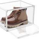 EZJOB 1 Pack Clear Shoe Organizer for Closet Shoes Storage Box for Sneakerheads Plastic Stackable Sneaker Display Case Storage Bins with Lids,Size 14